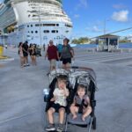 Off the ship with the double stroller in Nassau!